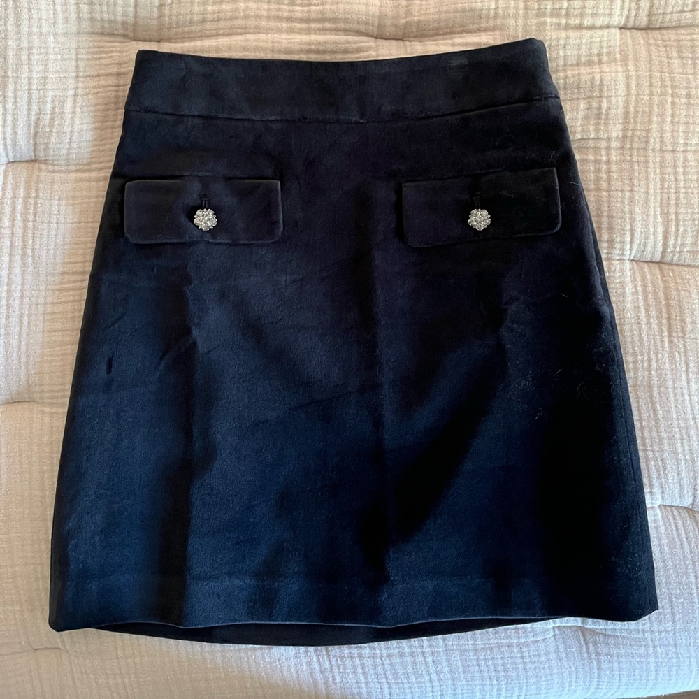 NWT LOFT Velvet Button Trim Shift Skirt - Picture 4 of 12